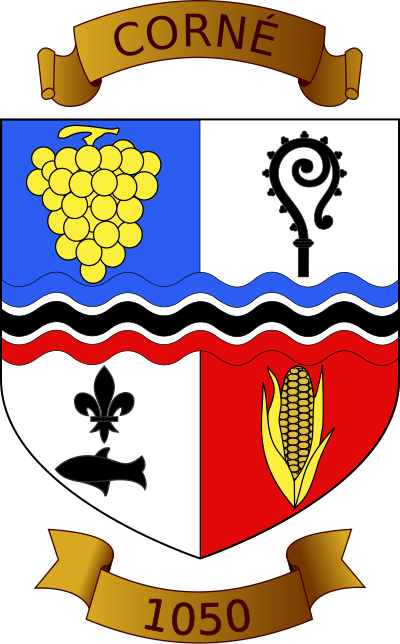 Blason de la commune Corné